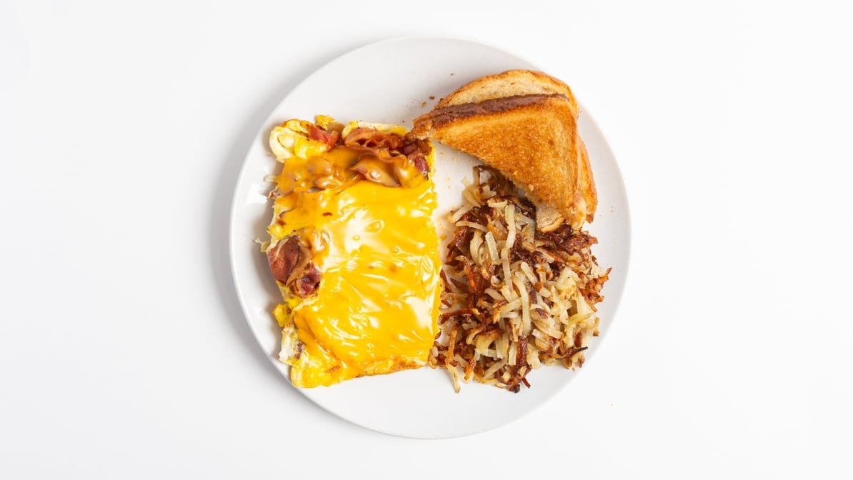 Bacon & Cheese Omelette.